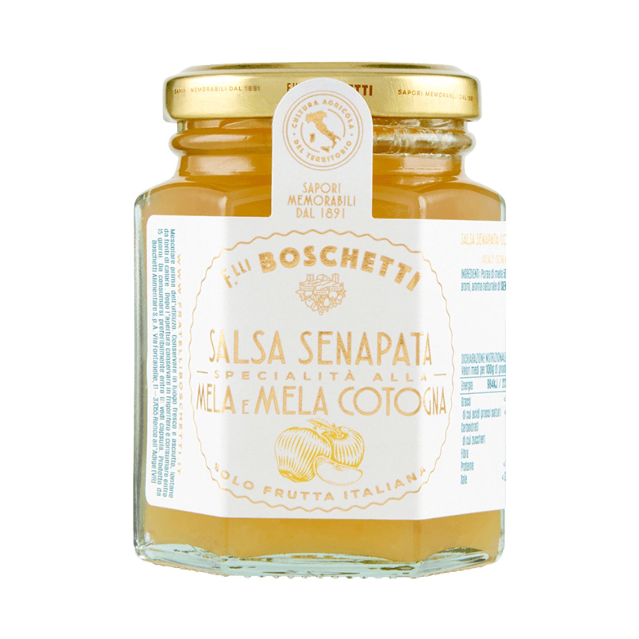 Яблочно-цидониевый горчичный соус BOSCHETTI Mele e Mele Cotogne, 130г